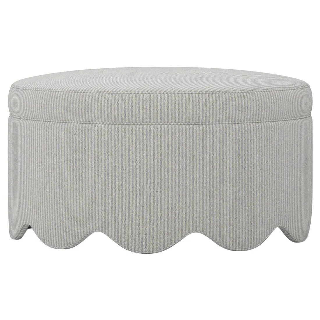 Suzie Round Ottoman - Hamptons Blue