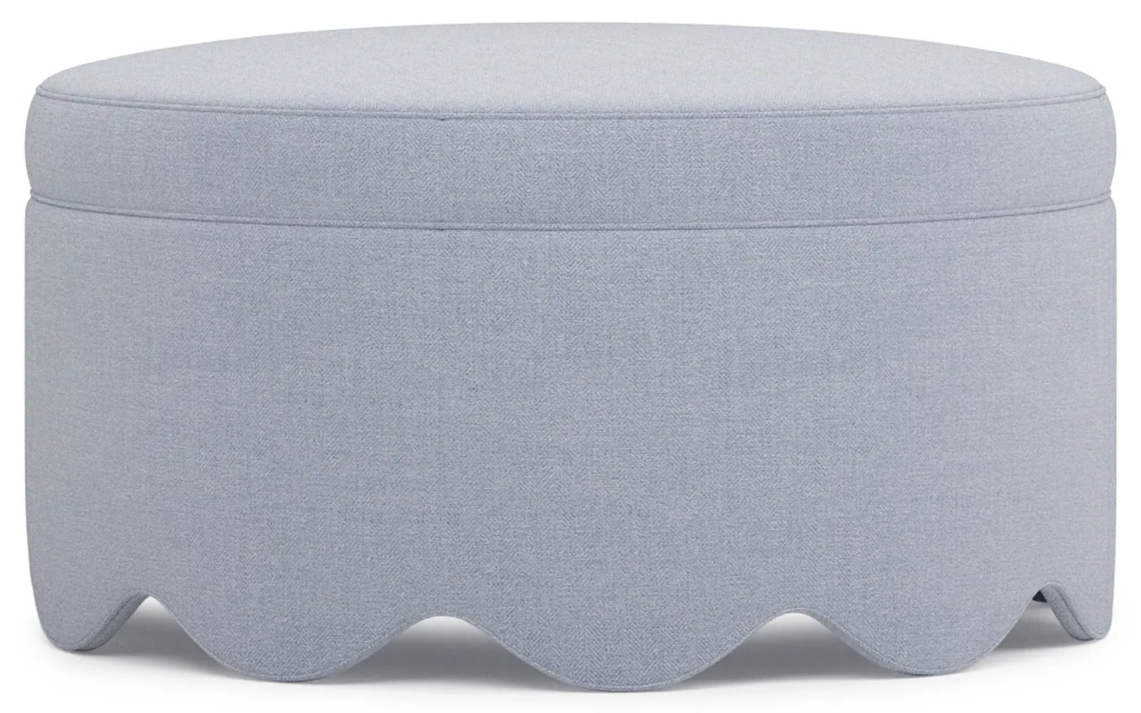 Suzie Round Ottoman - Ocean Sky