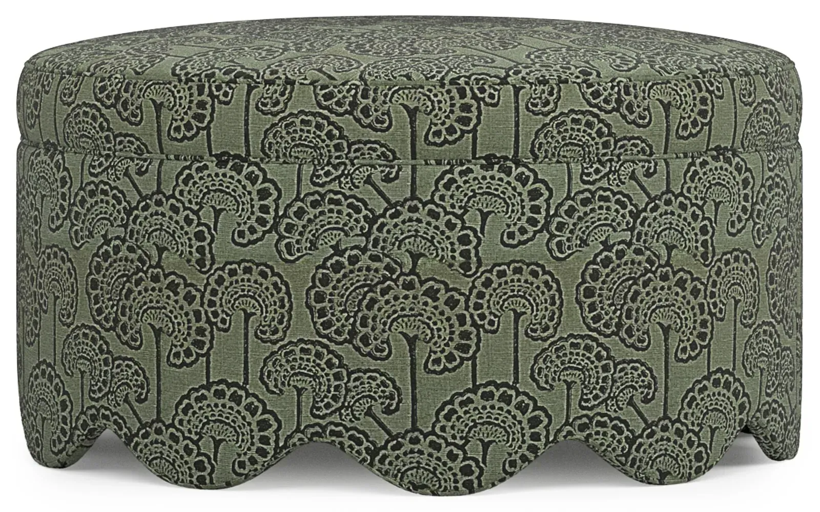 Suzie Round Ottoman - Ocean Sky