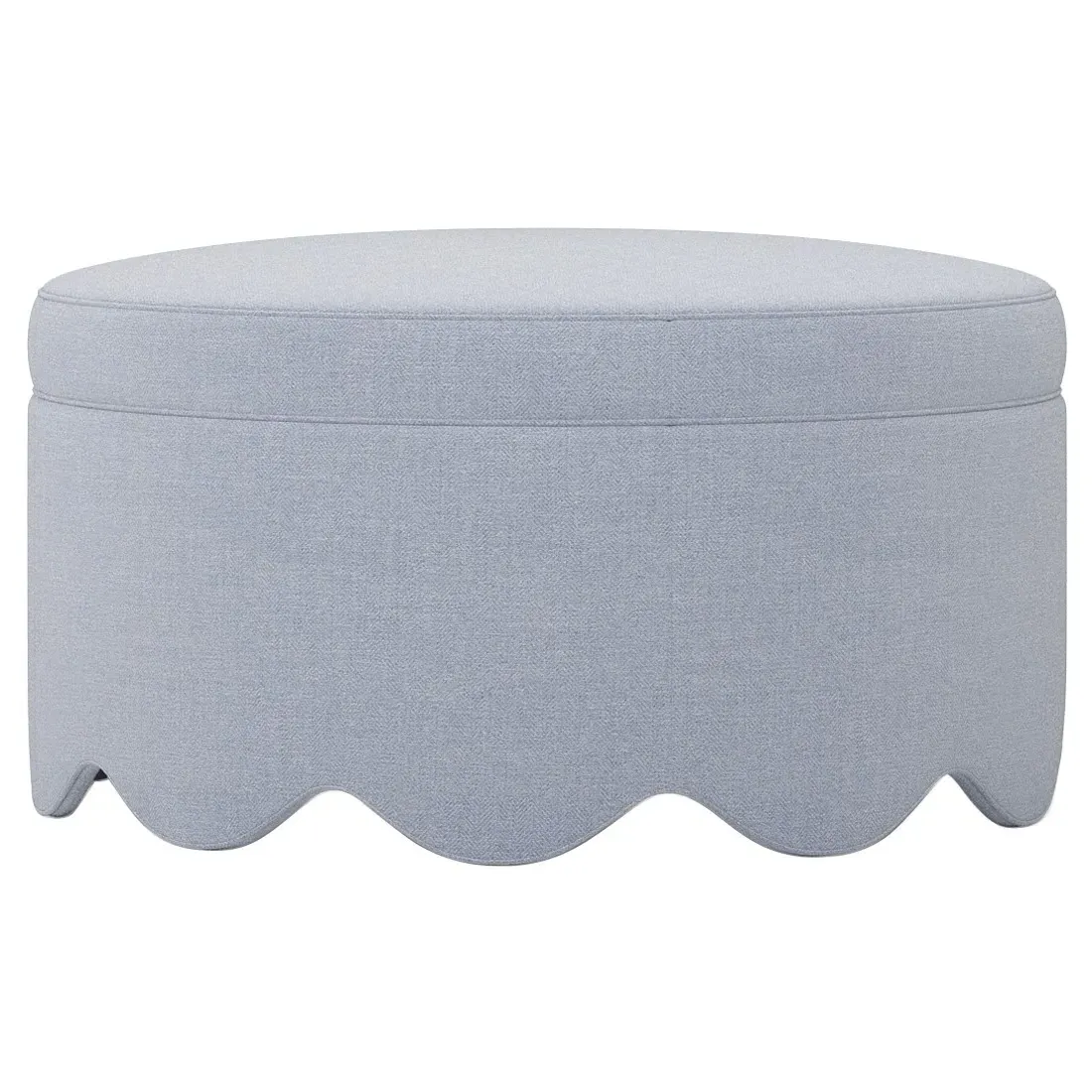 Suzie Round Ottoman - Ocean Sky