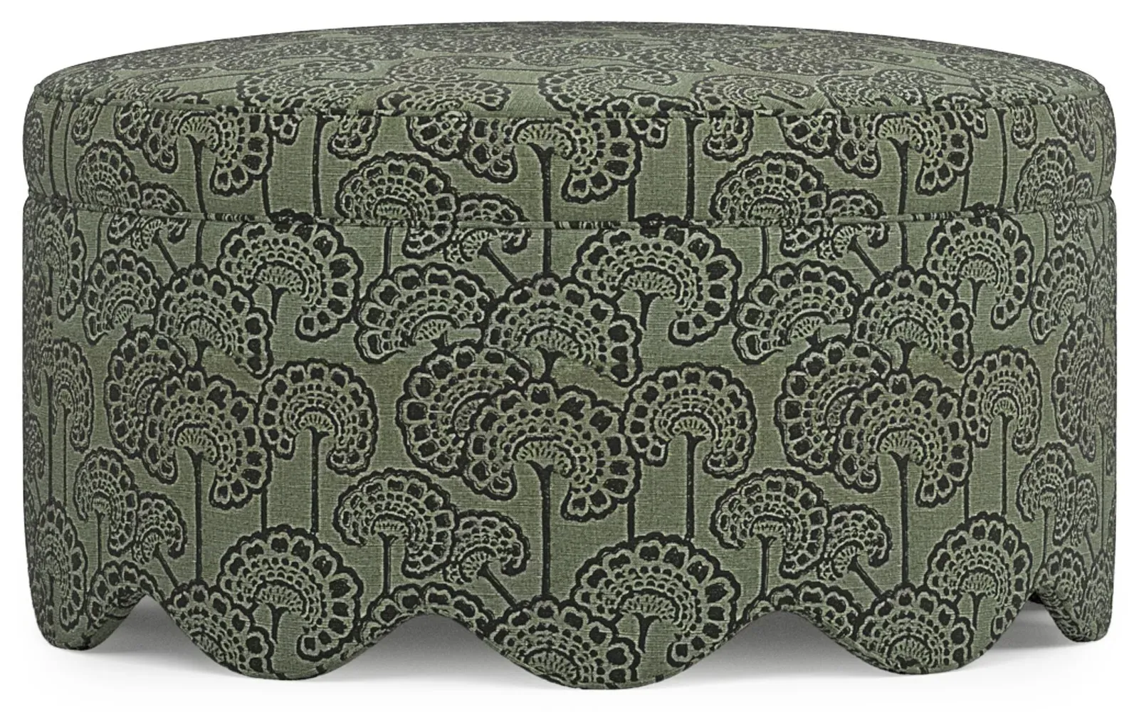 Suzie Round Ottoman - Sandstone, Diamond Patterned