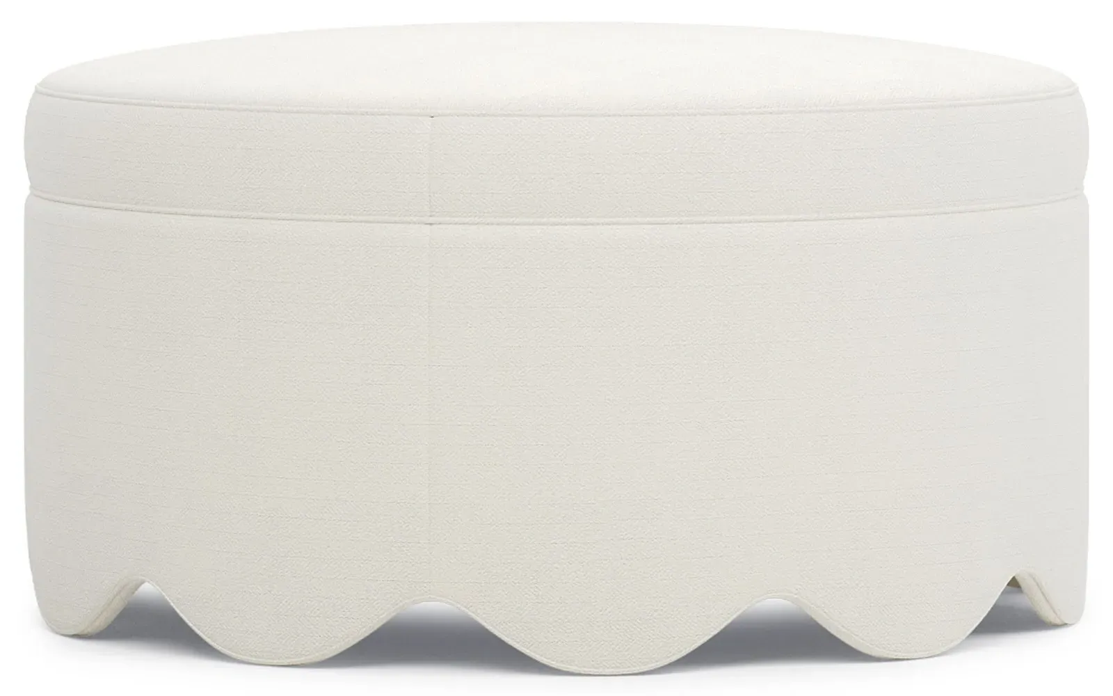 Suzie Round Ottoman - White Lace