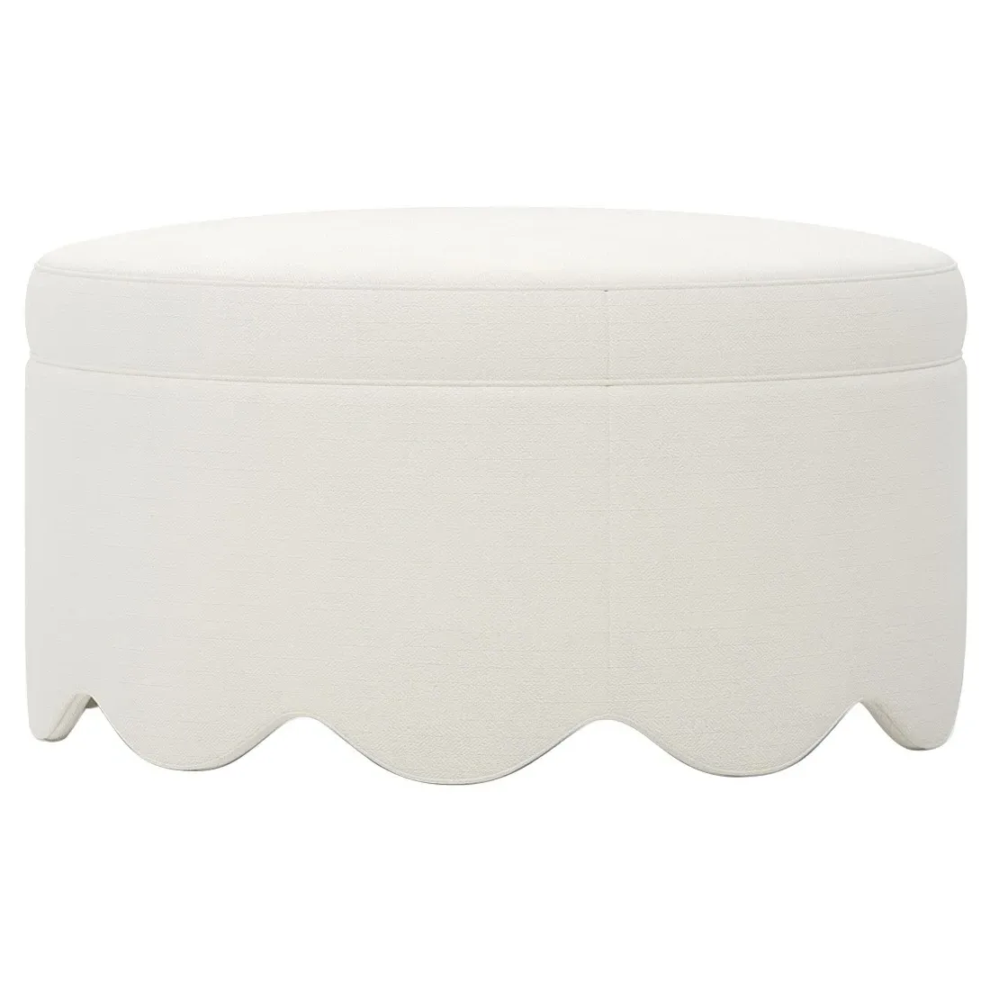 Suzie Round Ottoman - White Lace