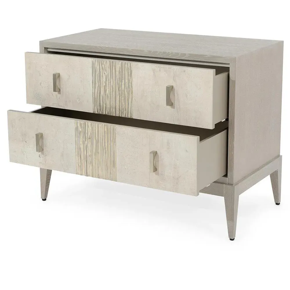 Aspis 2 Drawer Nightstand - Grey, Oak