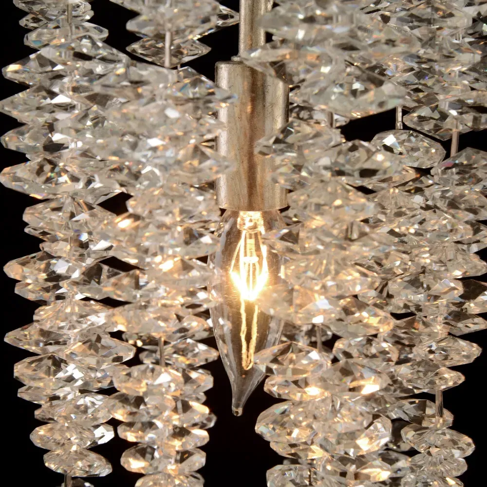 Cascading Crystal Drop Pendant - Antique Silver, Iron