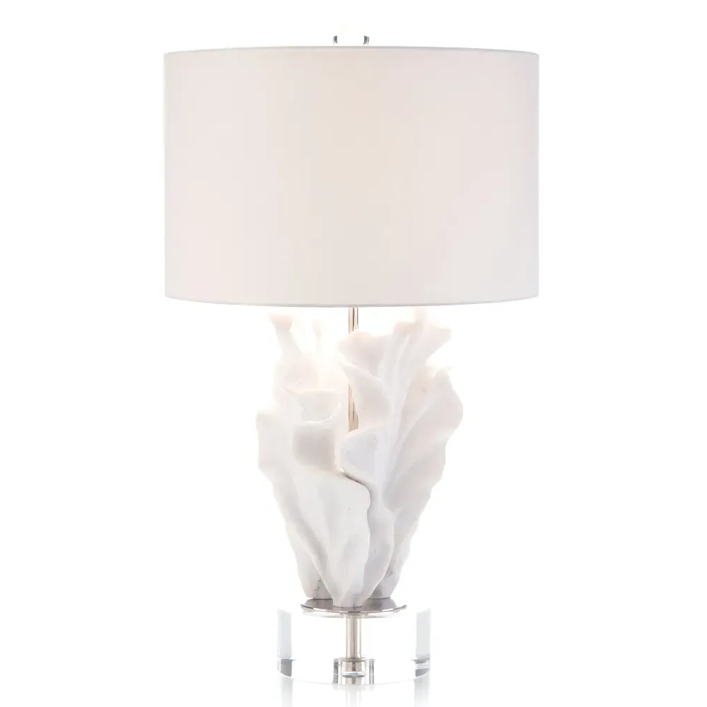 Coastal Beach Coral Crystal Table Lamp - White image