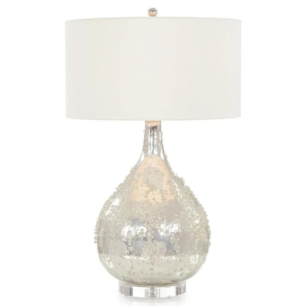 Coastal Beach Table Lamp - Silver, Glass