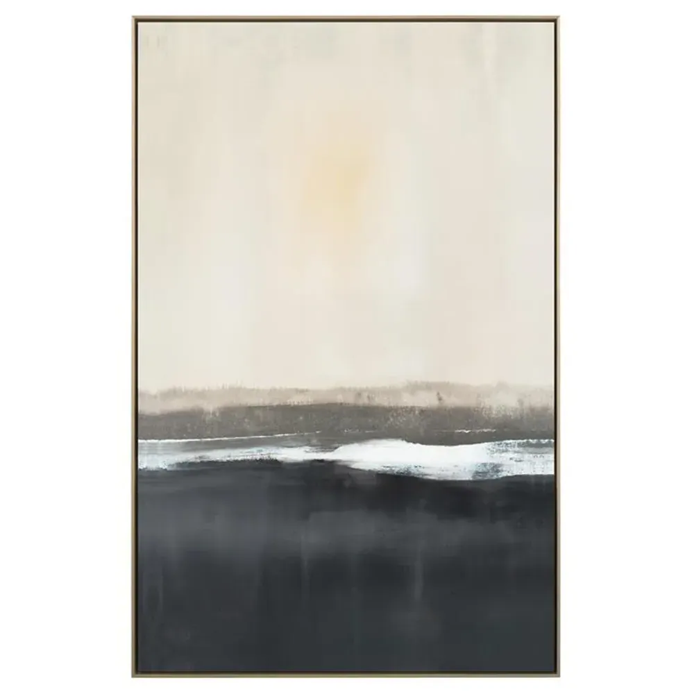 Crossing by Carol Benson-Cobb Abstract Silver Frame Painting S/3 - Brown