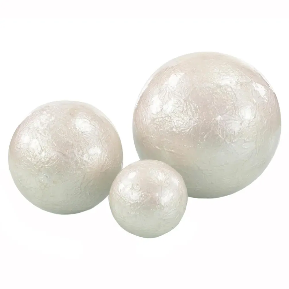 Decorative Object Set of 3 - Pearl White, Aluminum image