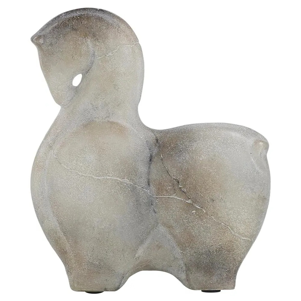 Etruscan Horse Sculpture VI - Grey, Resin