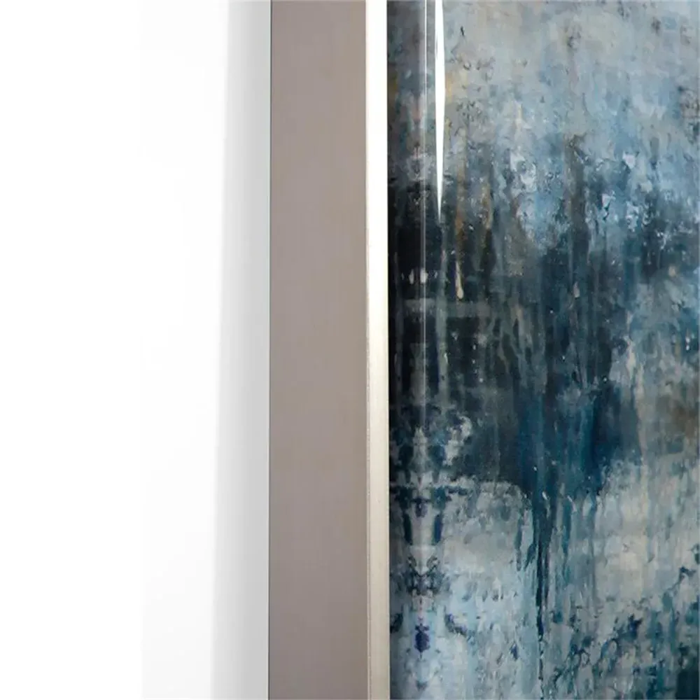 Falls Clear Glass Rectangular Mirror - Blue