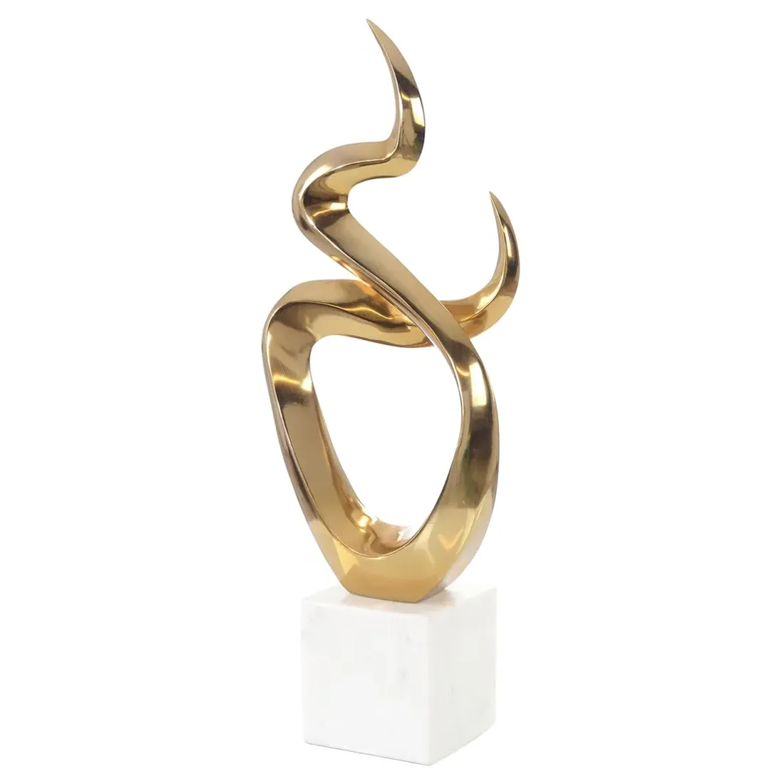Flow State Sculpture II - Brass, White Marble