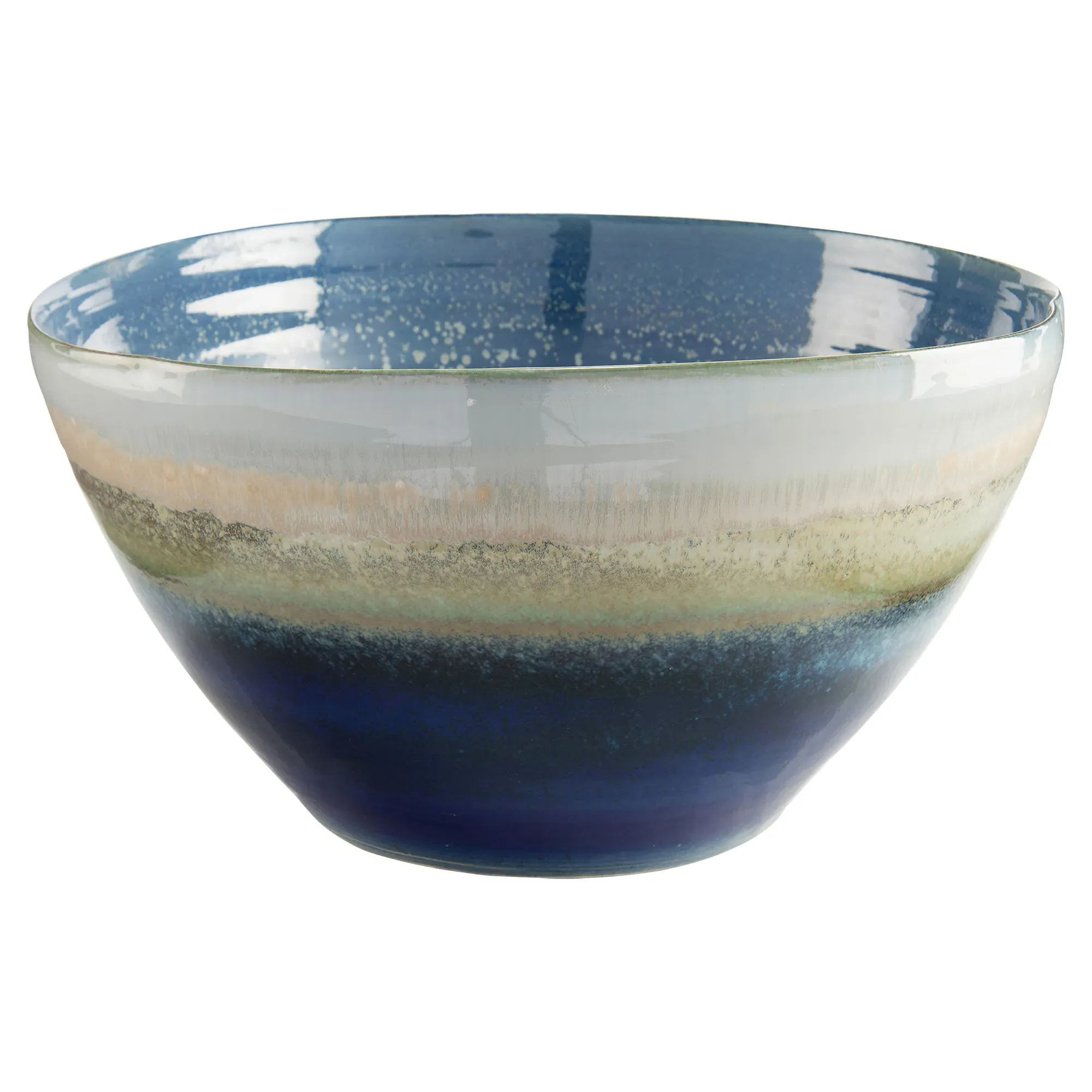 Glazed Reactive Ceramic Decorative Bowl - Blue image