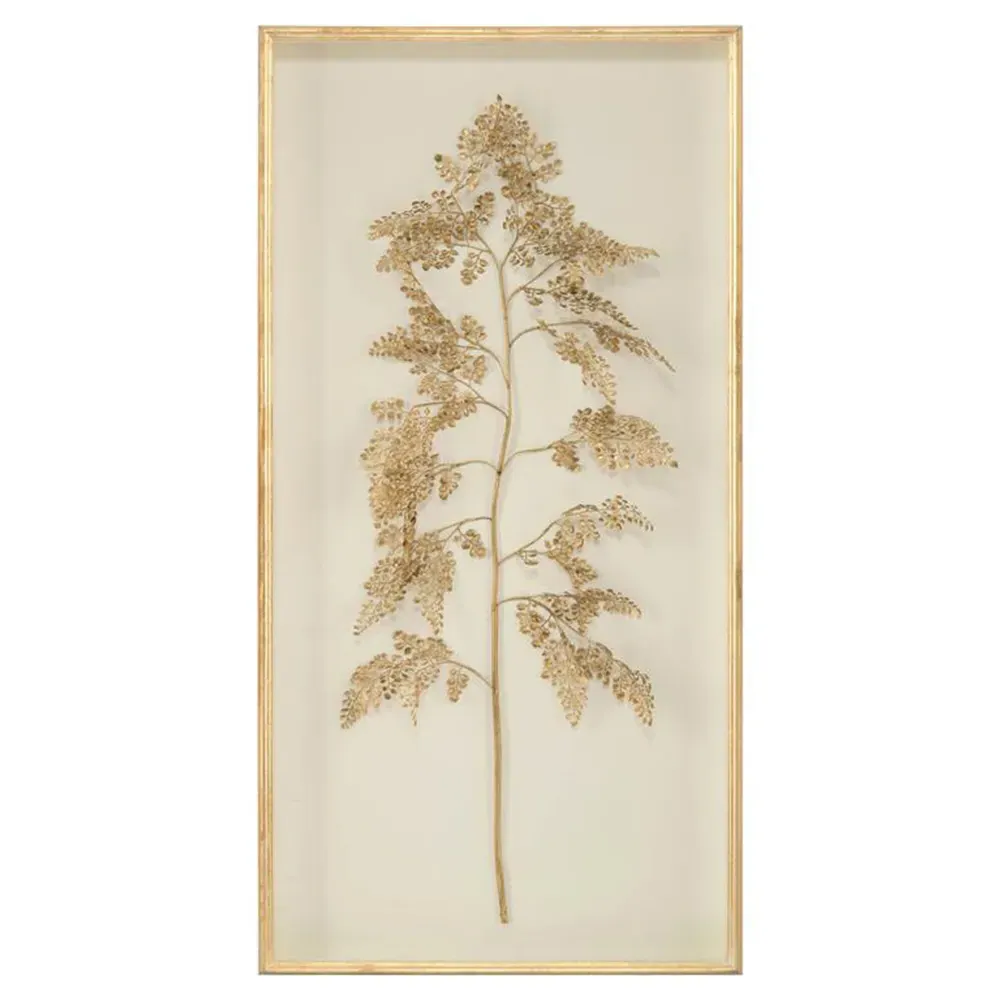 Golden Frond Botanical Framed Painting - Gold image