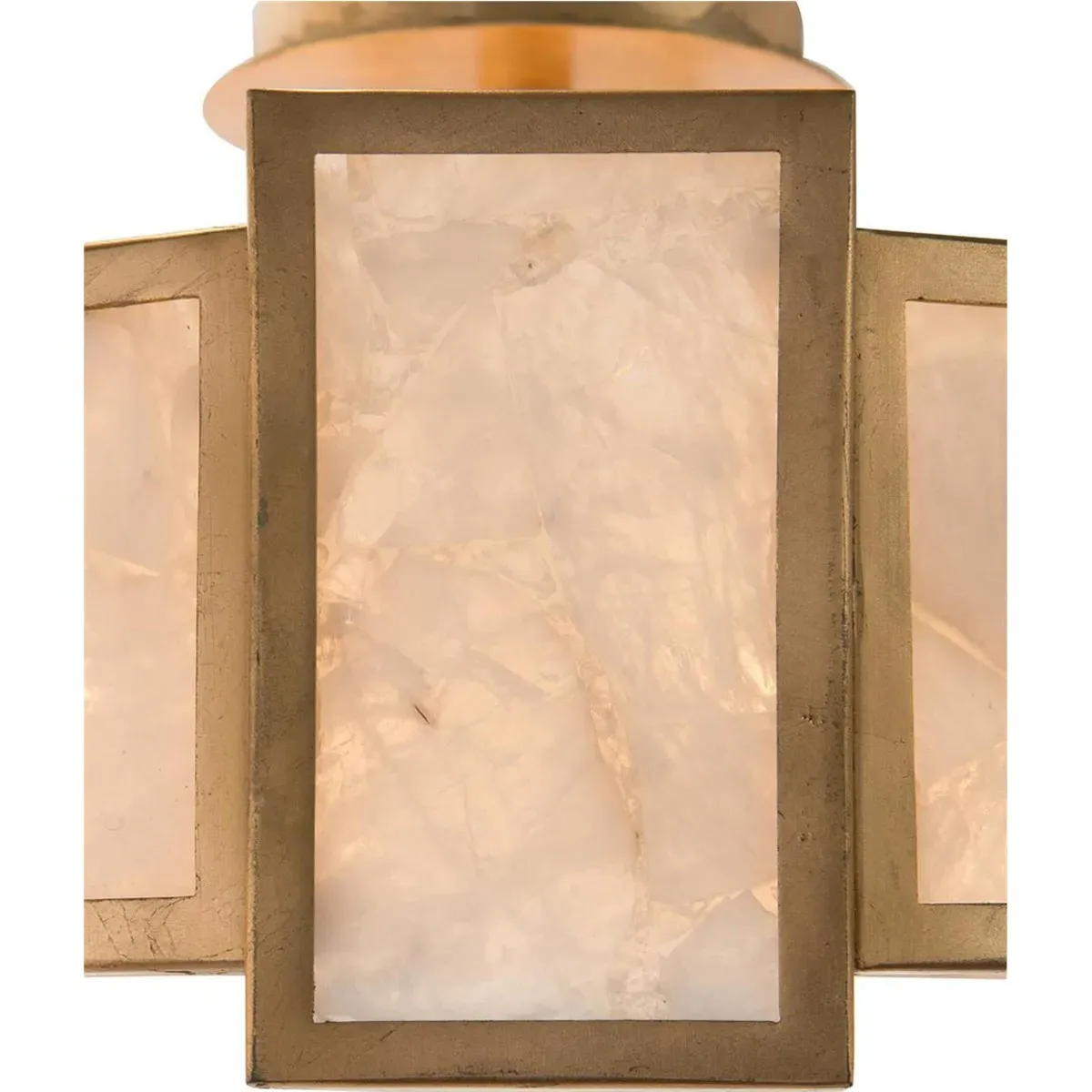 Hollywood Regency Calcite Panel 6 Light Semi Flush Mount - Gold