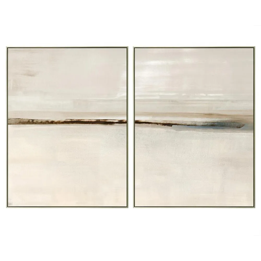 Innuendo by Carol Benson-Cobb Abstract Silver Frame Painting S/2 - Brown