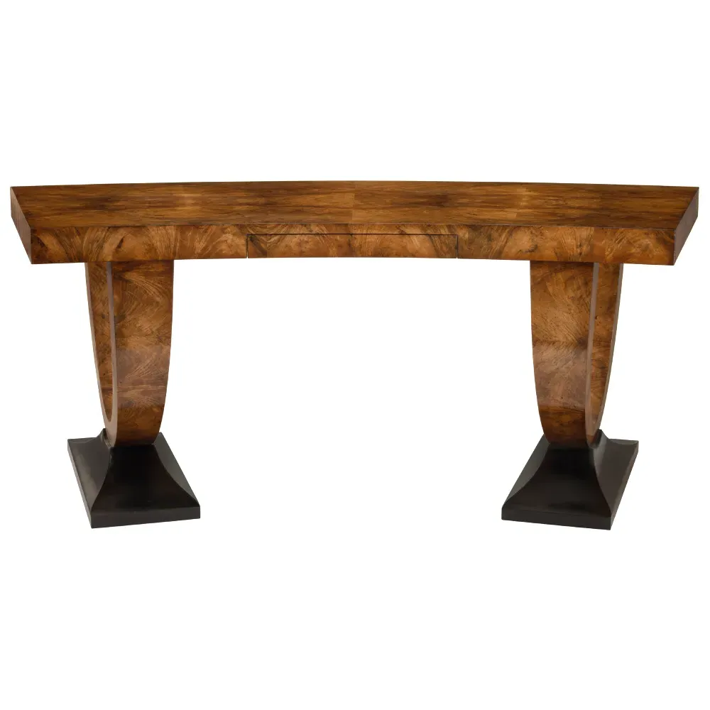 John-Richard Curved Desk - Brown, Walnut