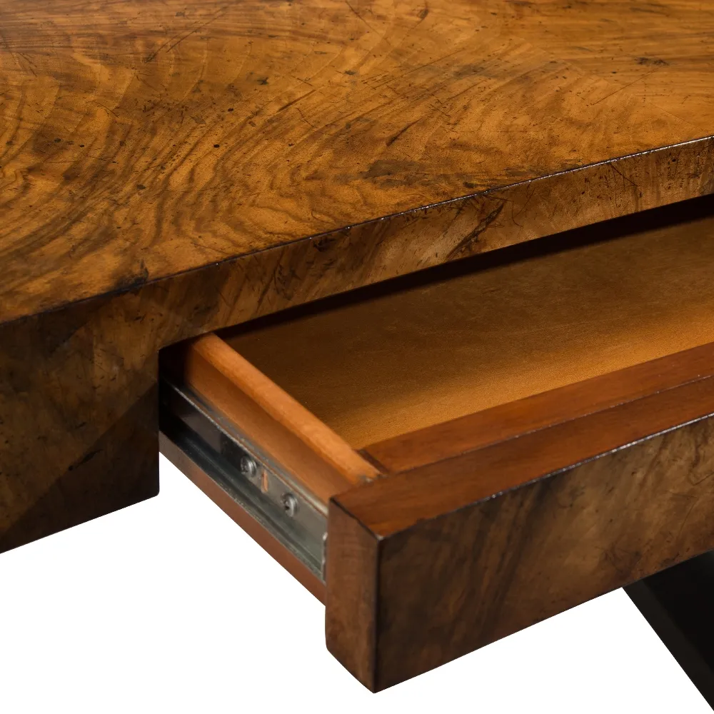 John-Richard Curved Desk - Brown, Walnut