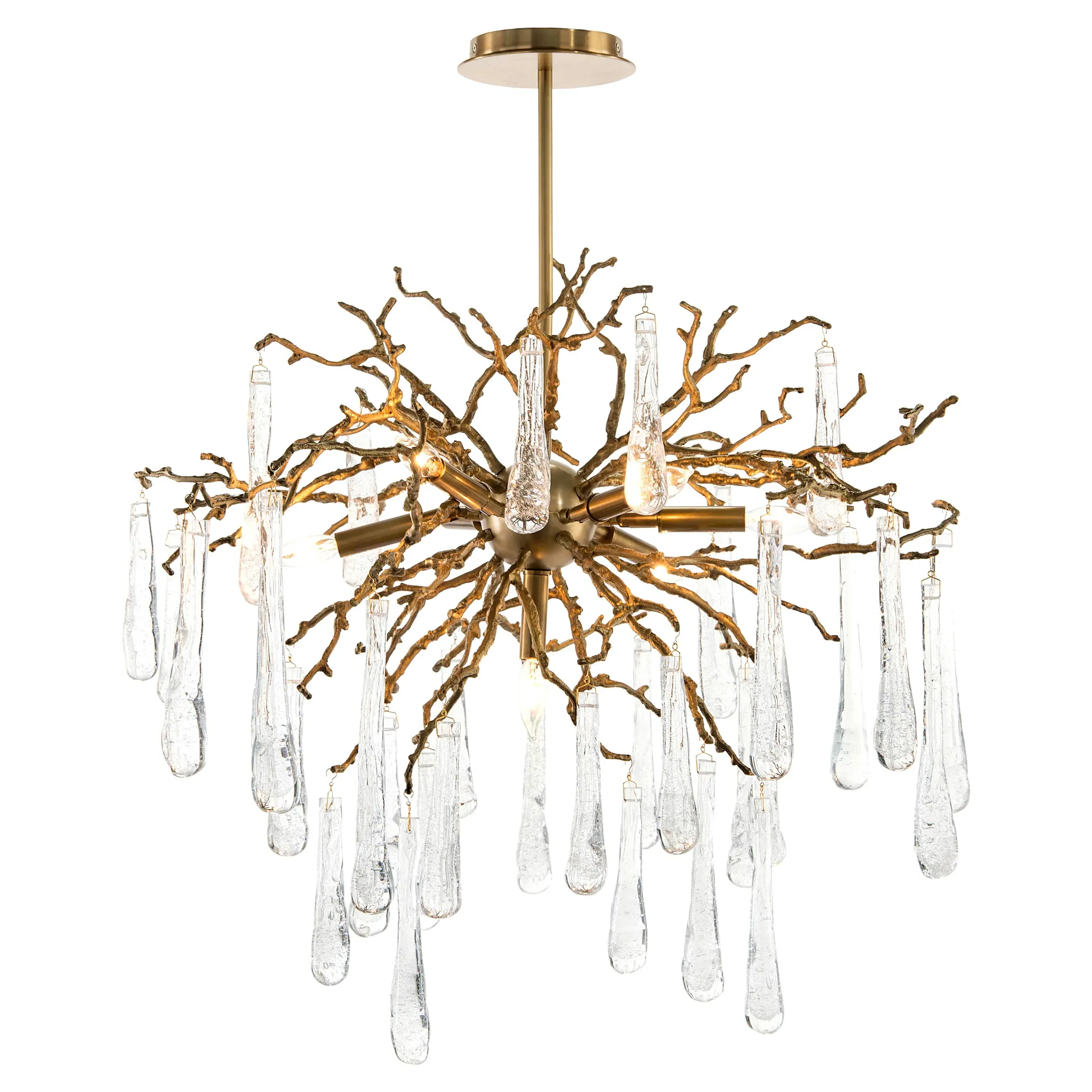 John-Richard Teardrop 7 Light Chandelier - Gold, Glass
