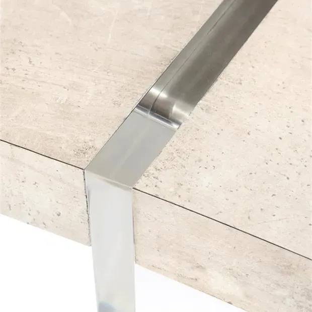 Loftus Curved Acrylic Base Single Drawer Desk - Ivory, Beech