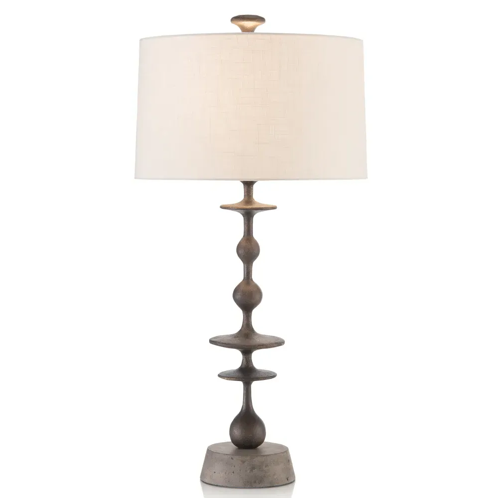 Matte Black French Country Table Lamp - Grey, Concrete image