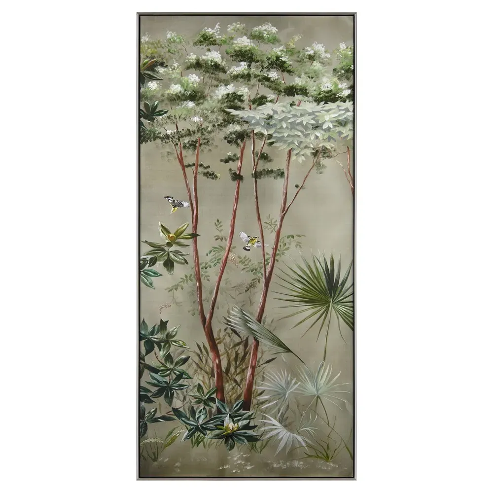 Montrose Vignette Botanical Painting I - Green, Silver Frame image