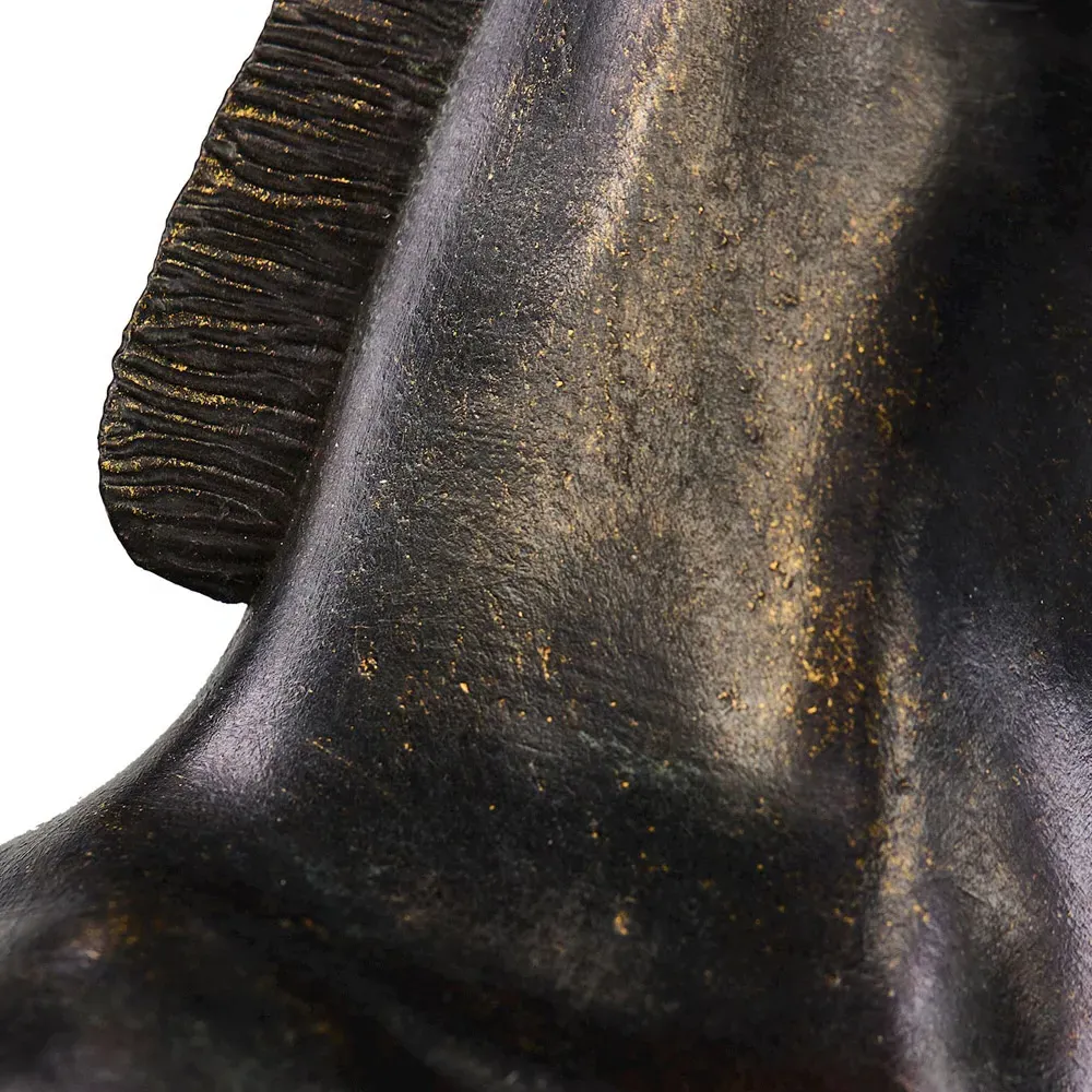 Noble Steed Horse Sculpture - Black, Resin