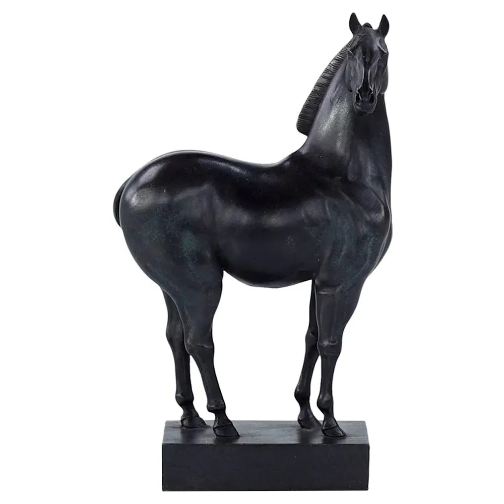 Noble Steed Horse Sculpture - Black, Resin image