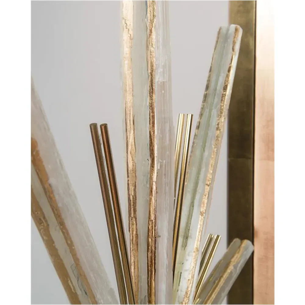 North Star Abstract Silver Frame Painting - White, Metal