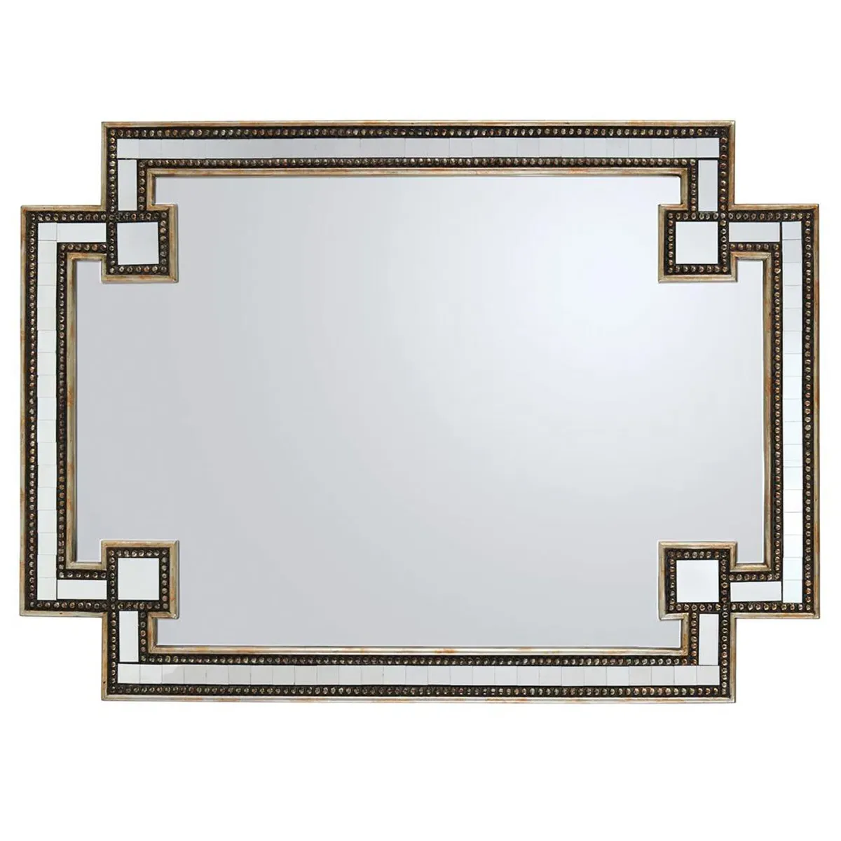 Omega Rectangular Wall Mirror - Silver, Metal
