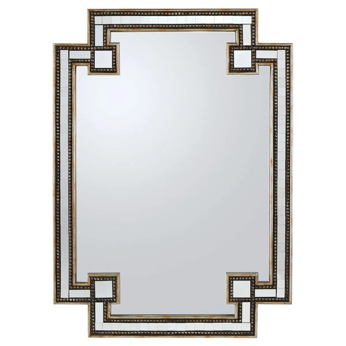 Omega Rectangular Wall Mirror - Silver, Metal image