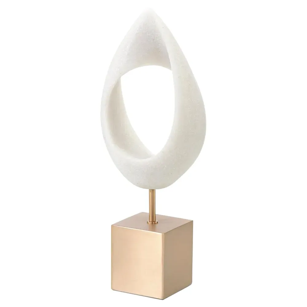 Perpetual Loop Hollow Droplet Sculpture - Cream, Stone image
