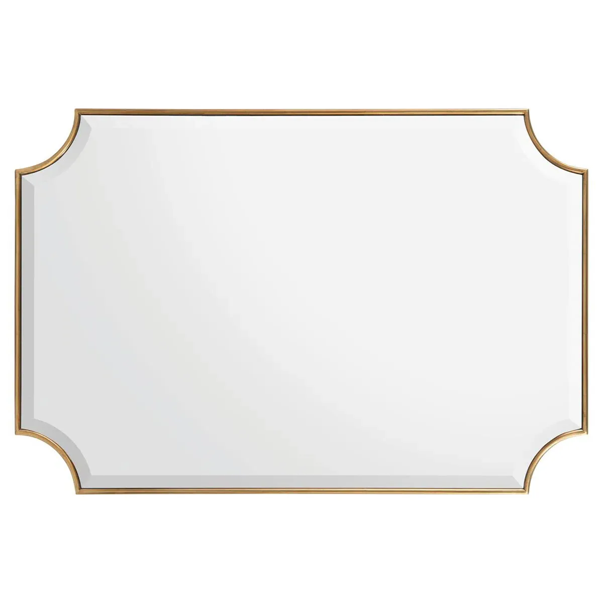 Priora Rectangular Wall Mirror - Gold, Metal