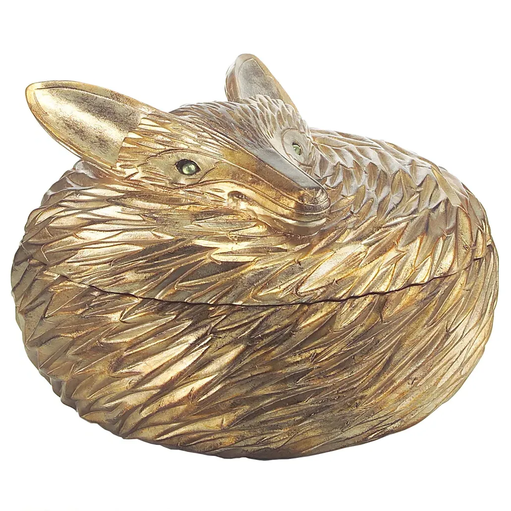 Reynard Fox Sculpted Box - Antique Silver, Metal image