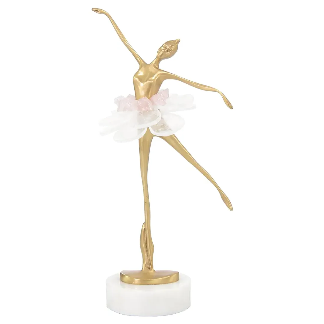 Selenite Ballet Nickel Brass Sculpture - Gold image