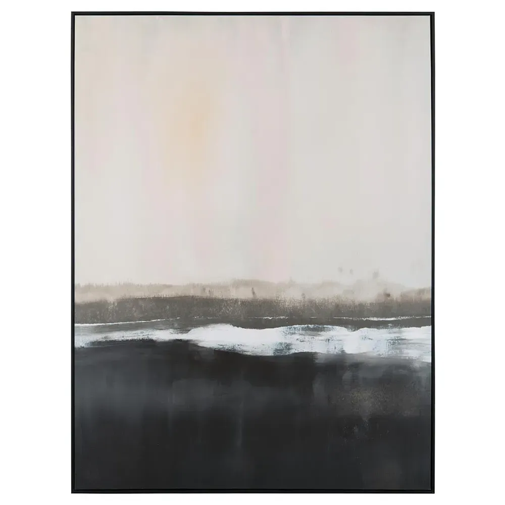 The Crossing 2 Abstract Painting - Black, Canvas