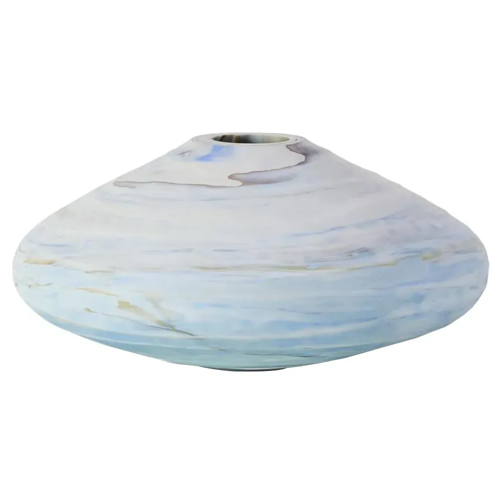 Twirling Vapors 15" Decorative Vase - Blue, Glass image