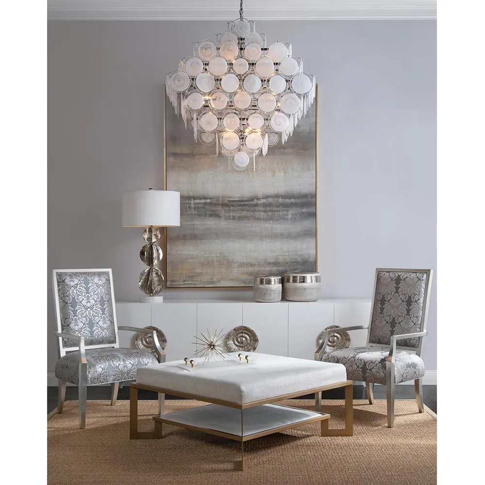 Veil by Mark Mcdowell Abstract Silver Frame Painting - Brown