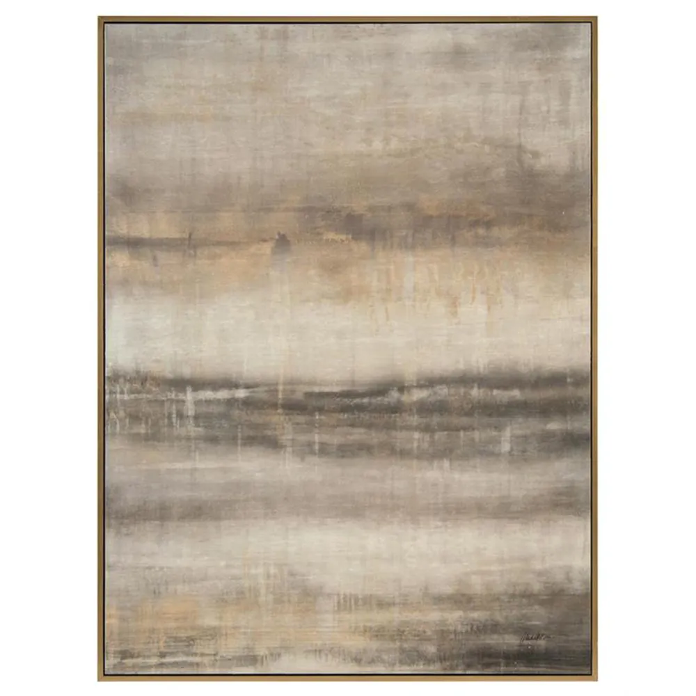 Veil by Mark Mcdowell Abstract Silver Frame Painting - Brown