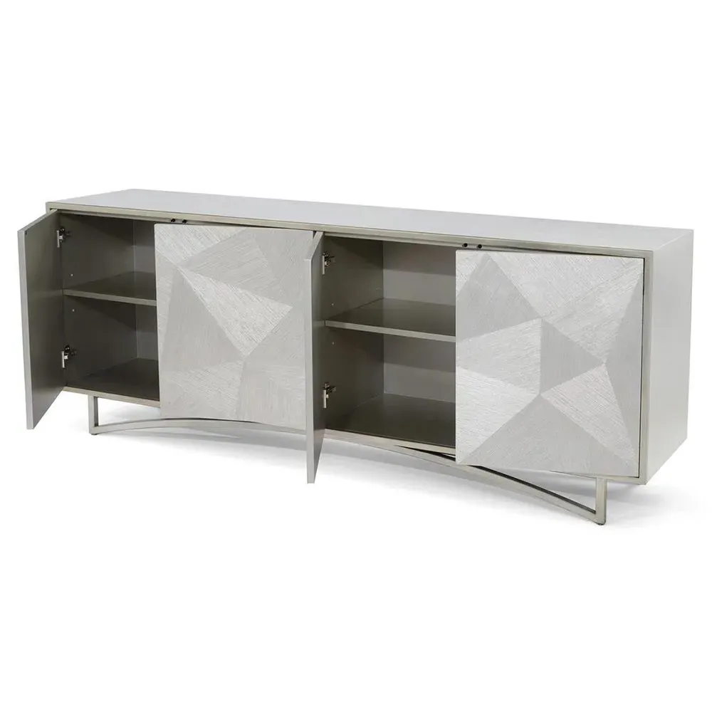 Vertex Sideboard - Silver Whitewash, Beech Wood