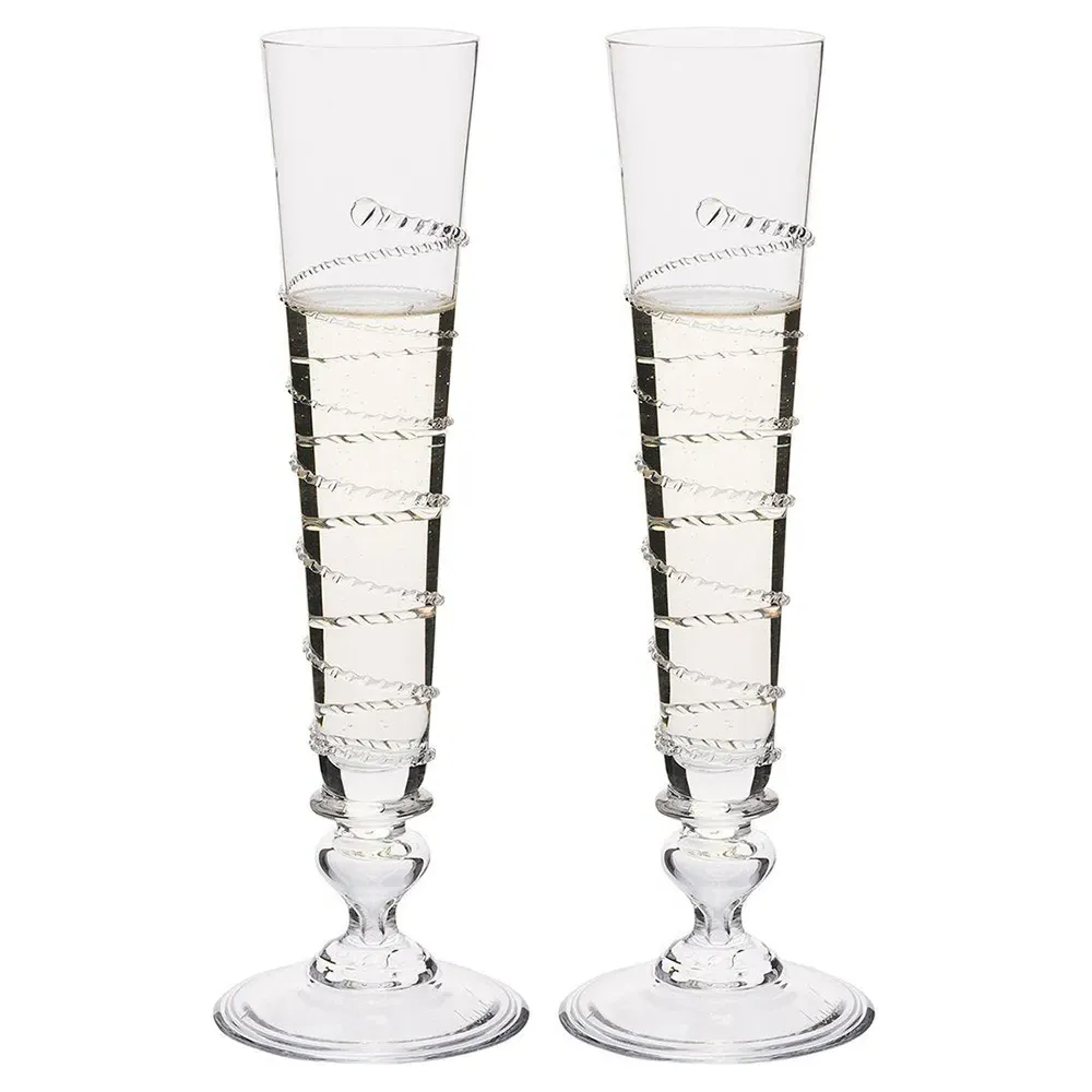 Amalia Bohemian Flute Glass Set of 2 - Clear