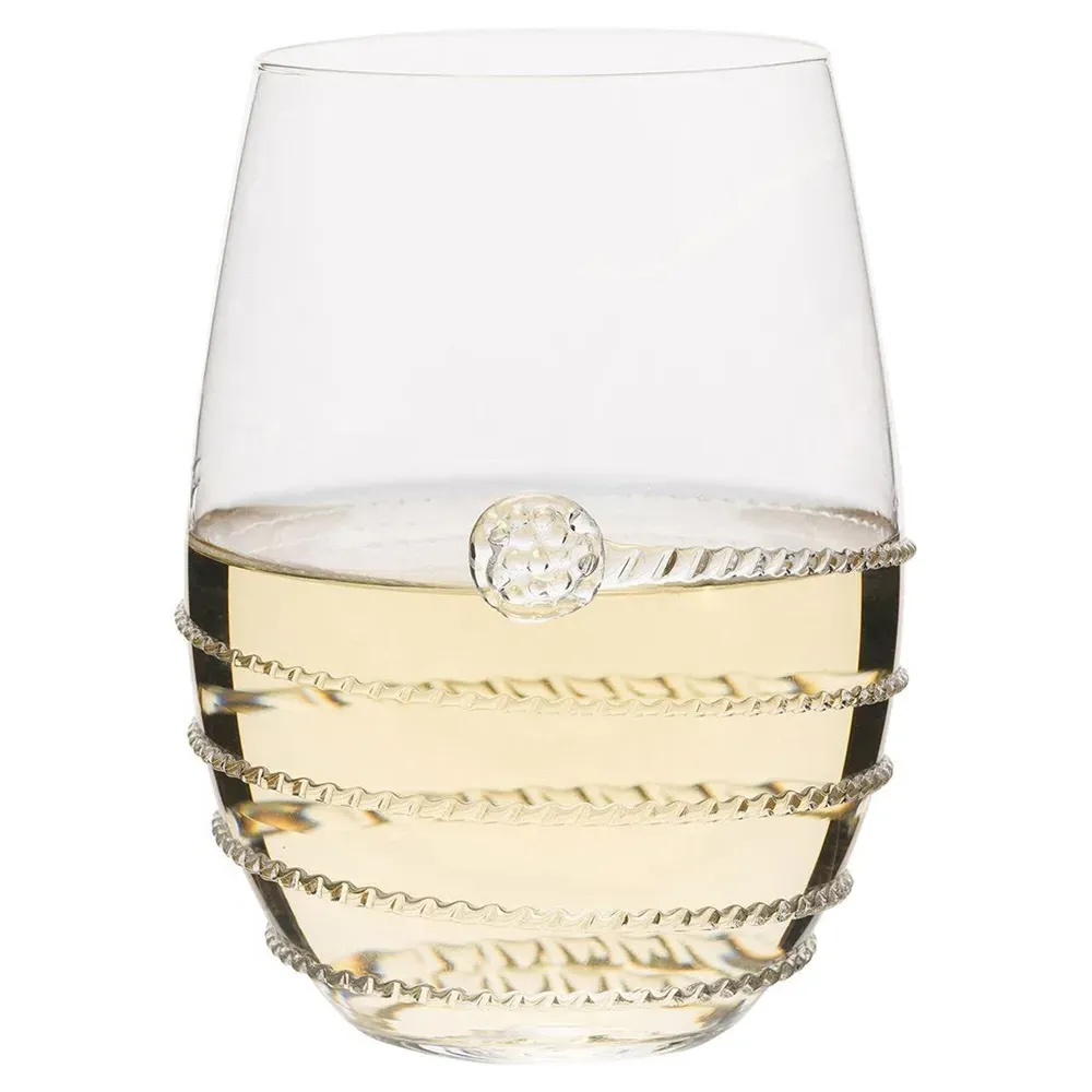 Amalia Stemless White Wine Glass - Clear, Bohemian Glass