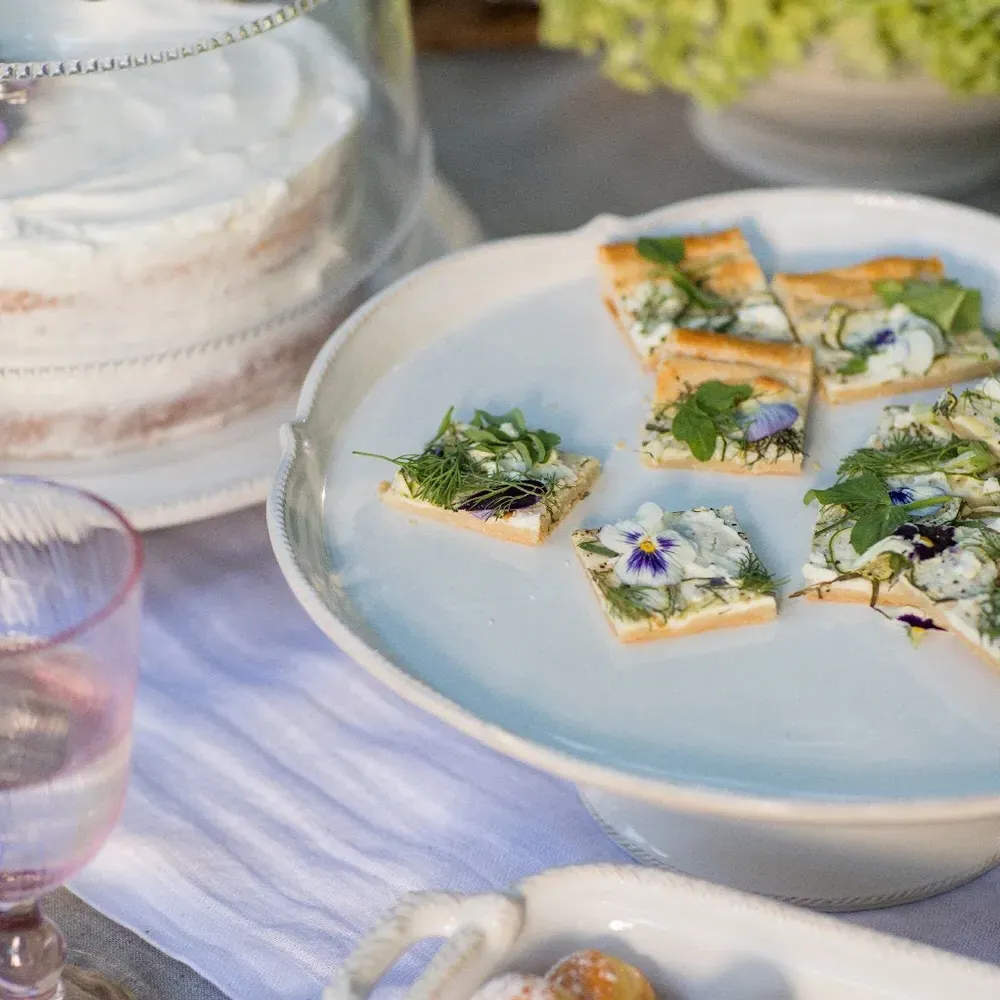 Berry & Thread Cake Stand - White, Ceramic