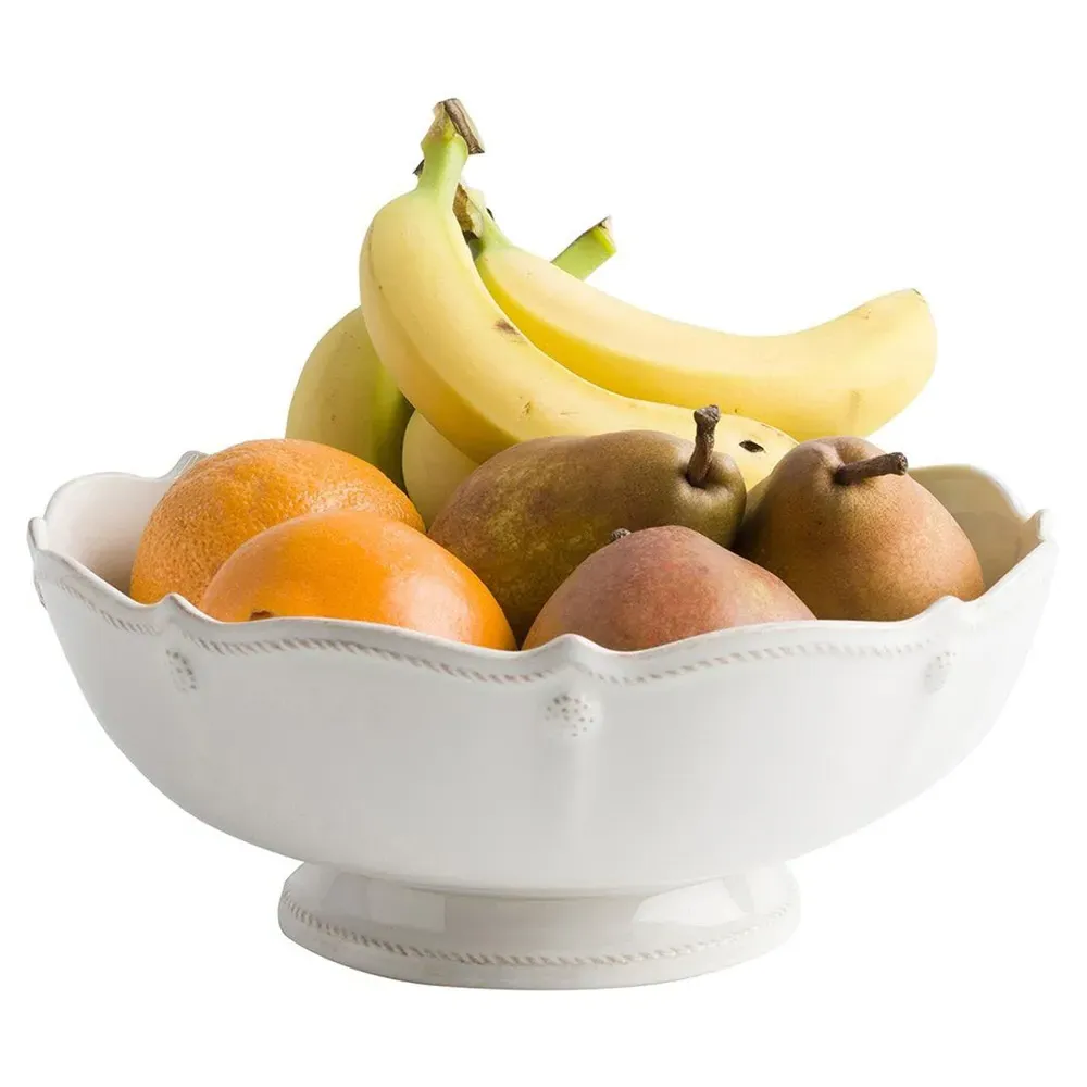 Berry & Thread Footed Fruit Bowl - White, Ceramic