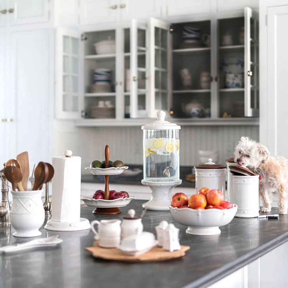 Berry & Thread Footed Fruit Bowl - White, Ceramic
