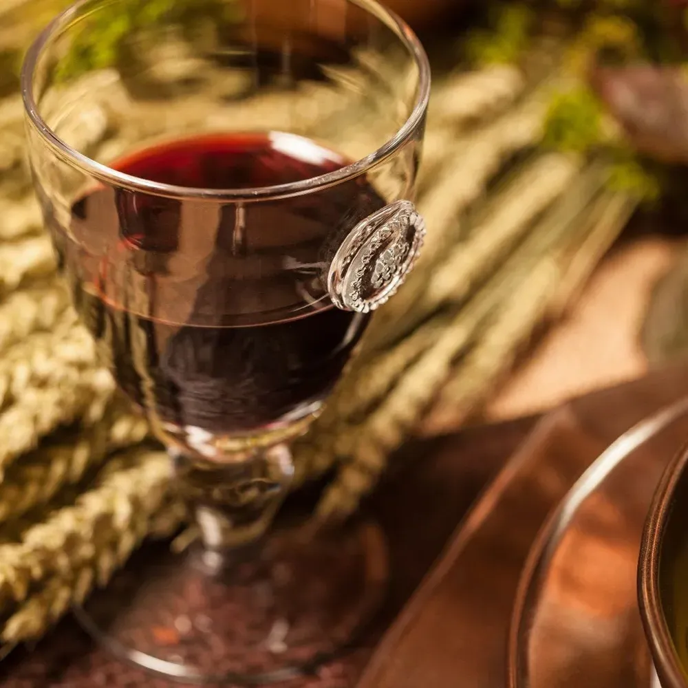 Berry & Thread Footed Goblet Glass - Clear