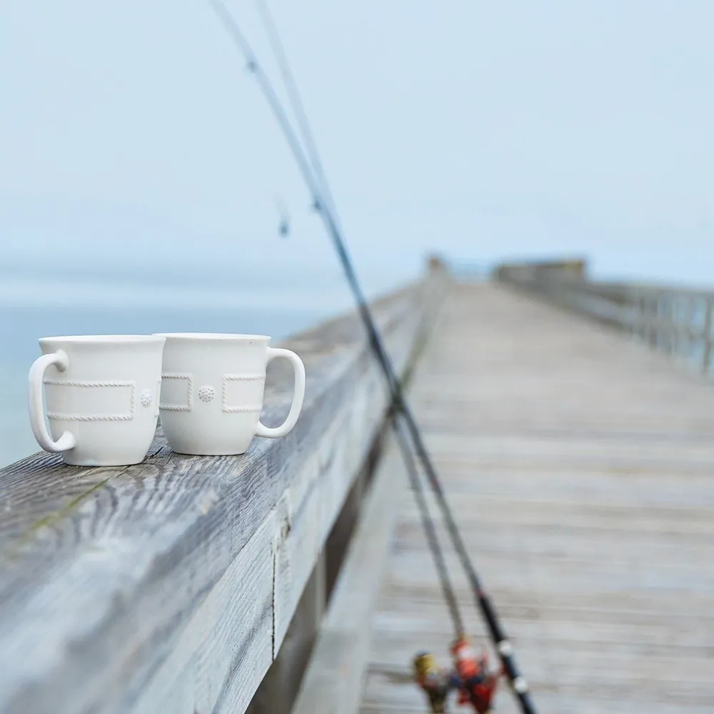 Berry & Thread French Panel Coffee Cup - Whitewash, Ceramic