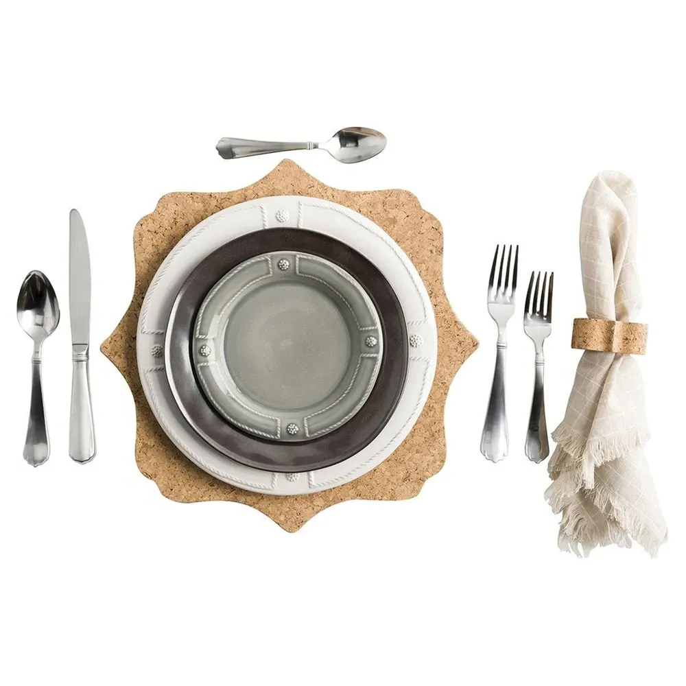 Berry & Thread French Panel Dinner Plate - Whitewash, Ceramic