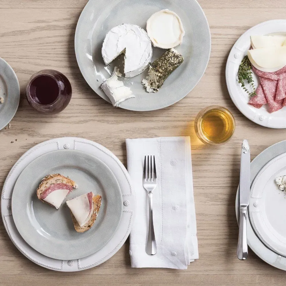 Berry & Thread French Panel Dinner Plate - Whitewash, Ceramic