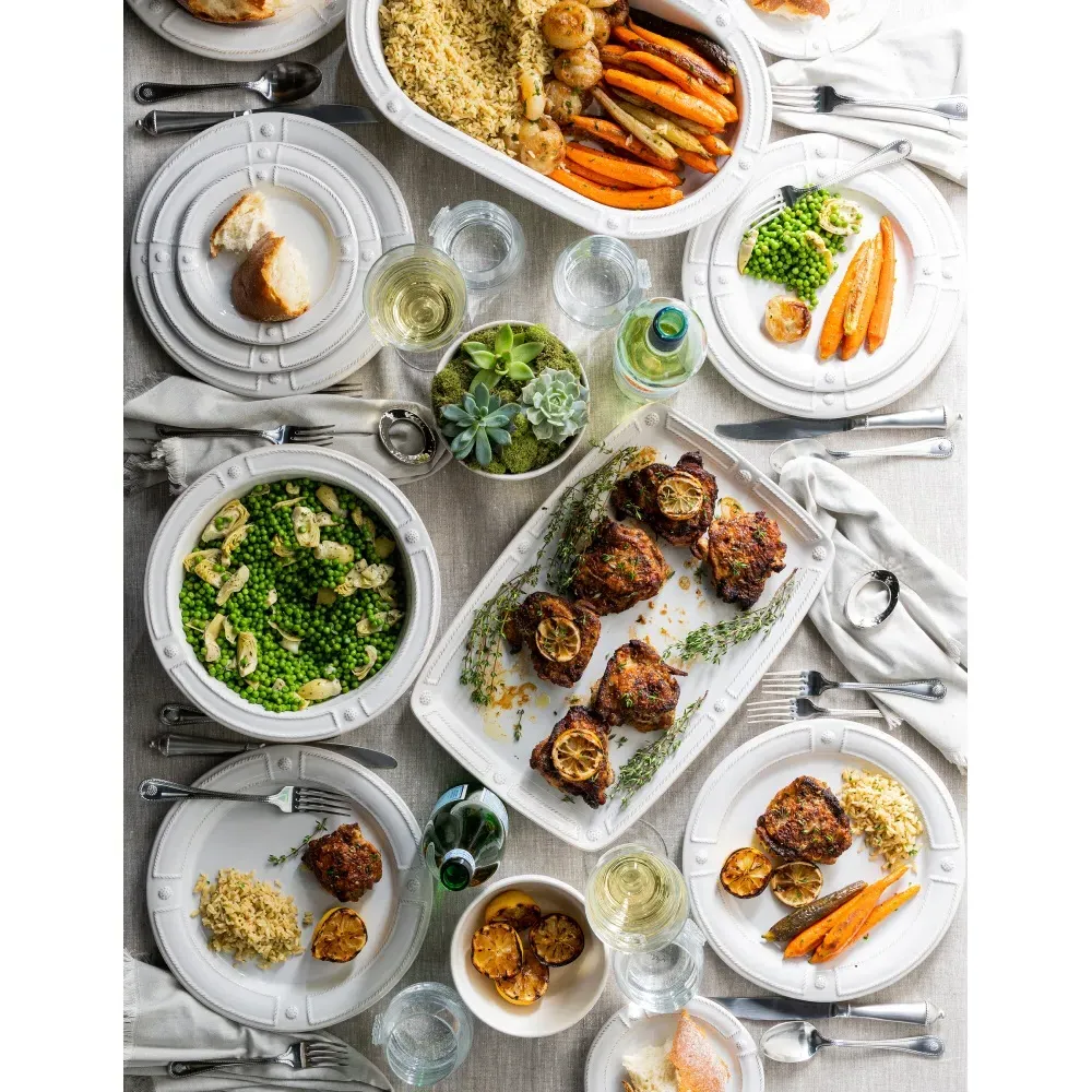 Berry & Thread French Panel Dinner Plate - Whitewash, Ceramic